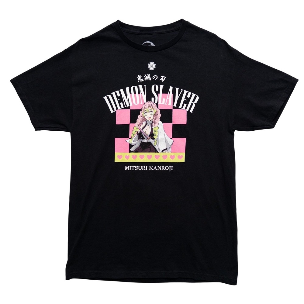 Demon Slayer Mitsuri Kanroji‎ Graphic Tee Mens M Black Anime Love Hashira
